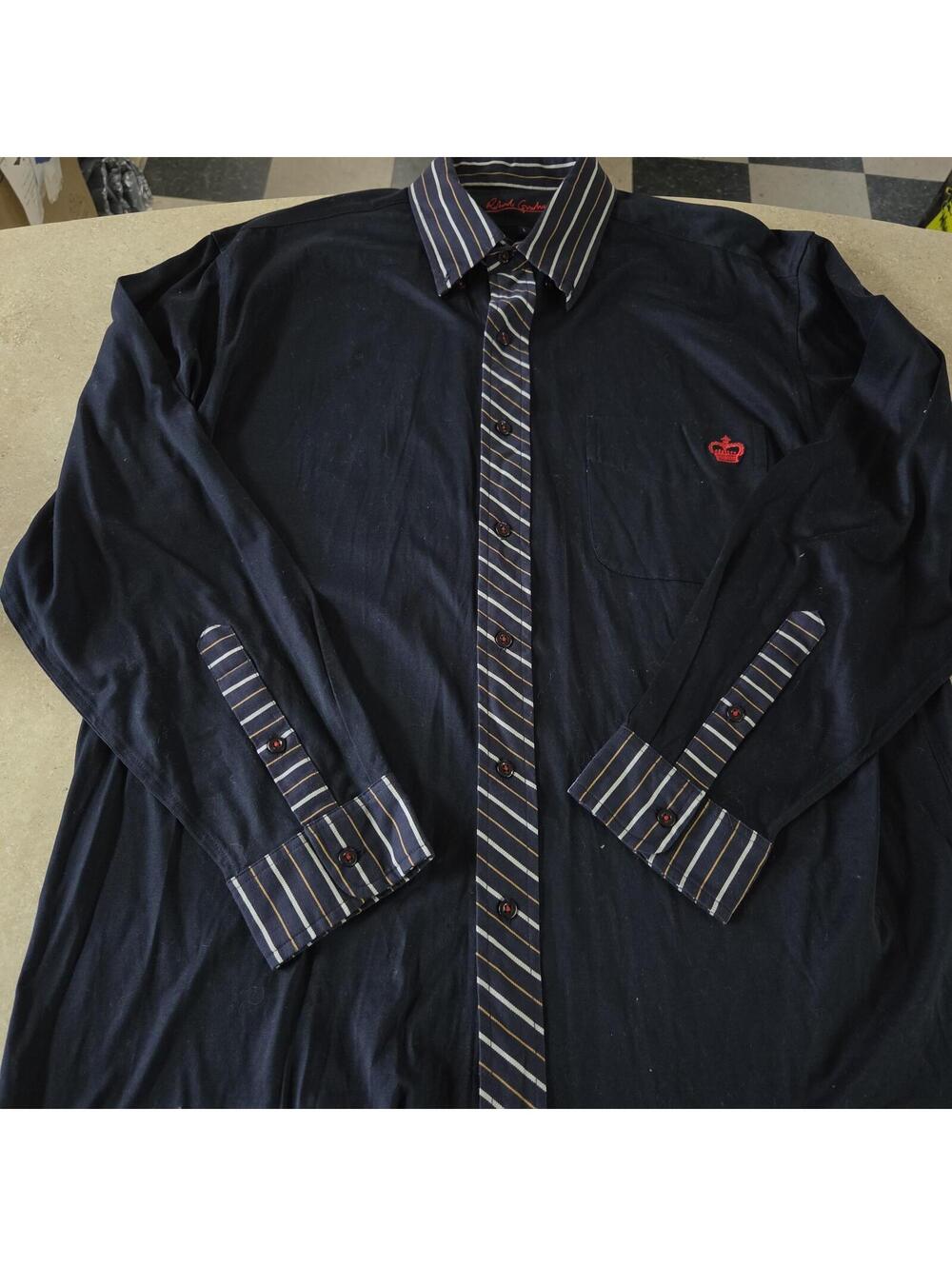 Robert Graham Men's Long Sleeve Button-Up Shirt Size L Navy Blue